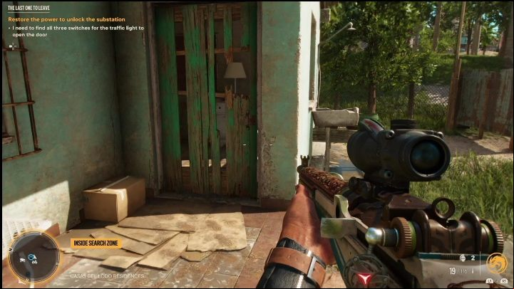 The last switch is in a house on the hill, go through the broken door to reach it - Far Cry 6: The Last One to Leave - Treasure Hunts (Esperanza) - Esperanza - Far Cry 6 Guide