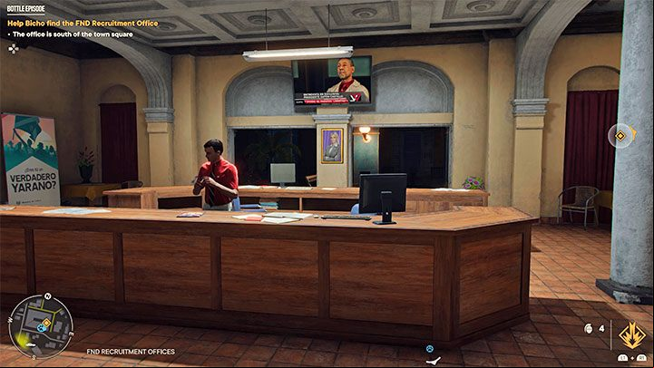 You need to head out to the FND Recruitment Offices located in the southern part of Segunda - Far Cry 6: Bottle Episode - walkthrough - Valle De Oro - Far Cry 6 Guide