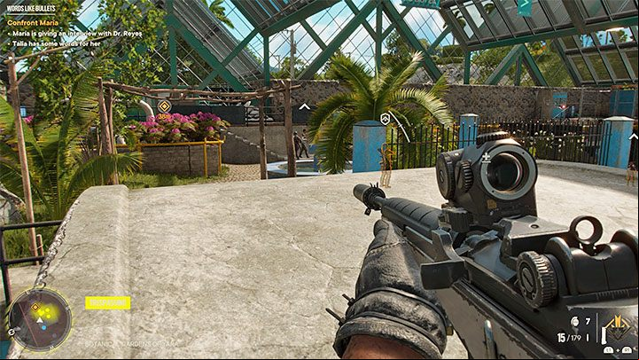 You will return to FPP view and regain access to your equipment - Far Cry 6: Words Like Bullets - walkthrough - Valle De Oro - Far Cry 6 Guide
