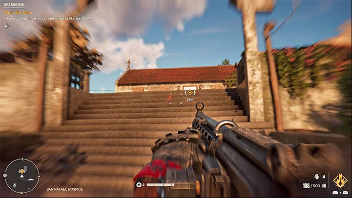 Once you reach your destination, get out of the car and head to the front door of the clinic where doctor Matias is - Far Cry 6: Lost and Found - walkthrough - Valle De Oro - Far Cry 6 Guide