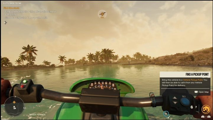 The game will continue once you land on the shore - Far Cry 6: A Little Birdie Told Me - Treasure Hunts (El Este) - El Este - Far Cry 6 Guide