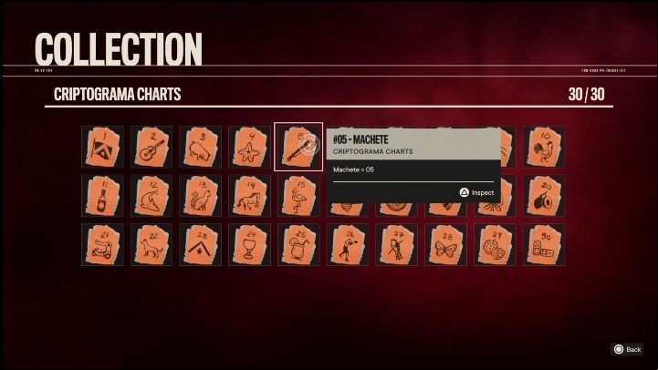 The card is hanging on the wall of one of the stands between the blocks - Far Cry 6: El Este, Criptograma Chart - list, locations - Criptograma Charts - Far Cry 6 Guide