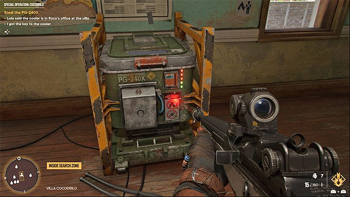 With the access card, you must find a large refrigerated crate storing the PG-240X weapon - Far Cry 6: Special Operations - Basics - Far Cry 6 Guide