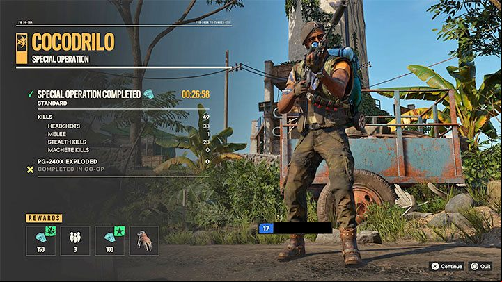 Surviving the battle and defeating all enemies triggers a cutscene showing you leaving the operation area and shows you the summary screen - Far Cry 6: Special Operations - Basics - Far Cry 6 Guide