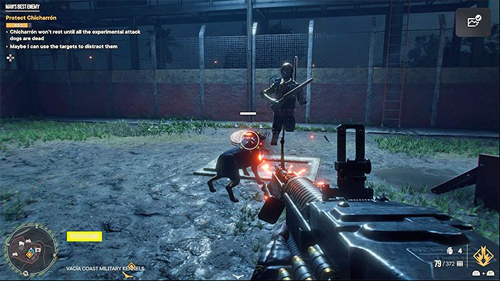 In addition to directly attacking enemy dogs, you can also distract them by shooting at targets and activating mock-up targets - Far Cry 6: Mans Best Enemy - walkthrough - Orange stories - El Este - Far Cry 6 Guide