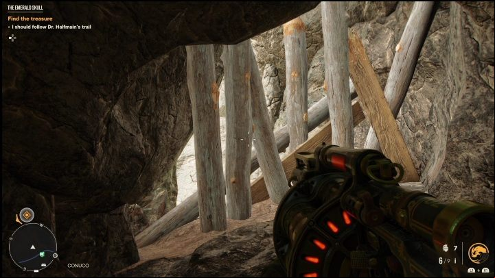 Your task is to take the skull and then destroy the boards that block the exit from the cave - Far Cry 6: The Emerald Skull - Treasure Hunters (El Este) - El Este - Far Cry 6 Guide