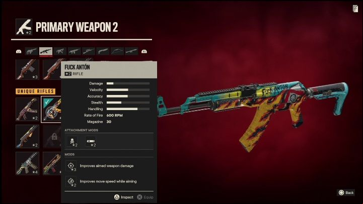 Special Features: F*ck Antó - Far Cry 6: Rifles, Unique weapons - list - Unique weapons - Far Cry 6 Guide