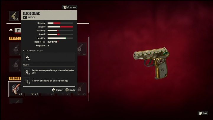 Special features: Blood Drunk is a pistol that has the following modifications - Far Cry 6: Pistols, Unique weapons - list - Unique weapons - Far Cry 6 Guide