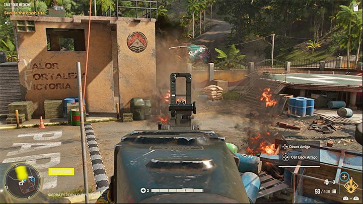 You will be forced to fight enemy soldiers at the crash site - Far Cry 6: Take Your Medicine - walkthrough, description - El Este - Far Cry 6 Guide