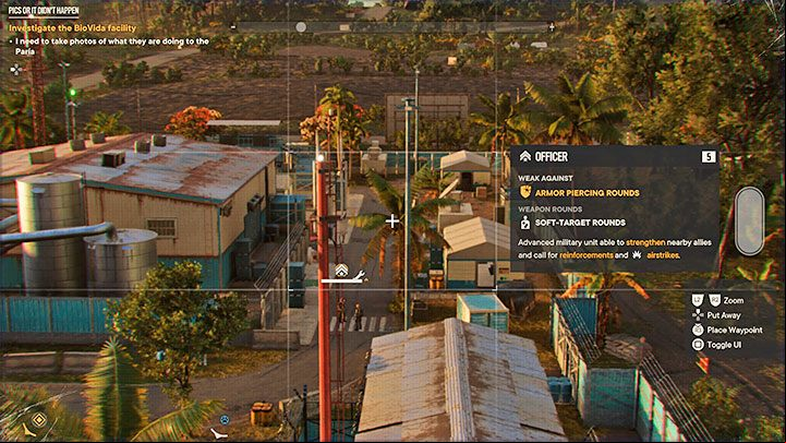 You will be required to take 3 photos with your smartphone around the BioVida base documenting the bad things happening there - Far Cry 6: Pics or It Didnt Happen - walkthrough - El Este - Far Cry 6 Guide