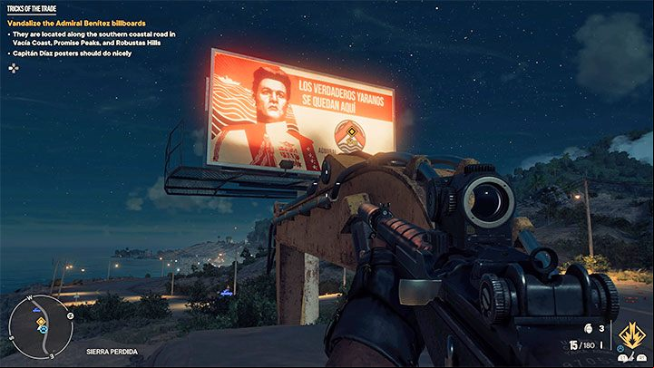 Each time you locate a new billboard, you must climb up onto it - Far Cry 6: Tricks of the Trade - walkthrough - Orange stories - El Este - Far Cry 6 Guide