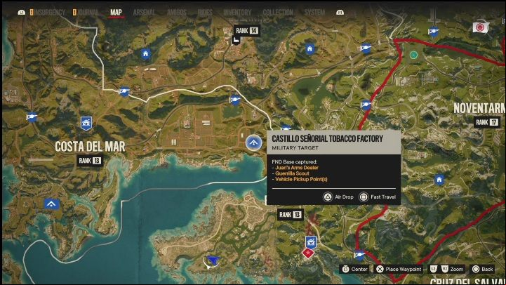 Location: Eastern part of Costa Del Mar - Far Cry 6: Madrugada - FND bases, list of military targets - Fund bases - Far Cry 6 Guide