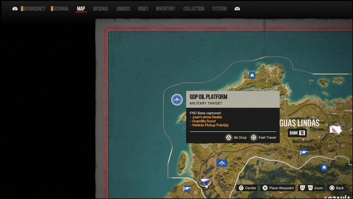 Location: On a small island, in the western part of Aguas Lindas - Far Cry 6: Madrugada - FND bases, list of military targets - Fund bases - Far Cry 6 Guide