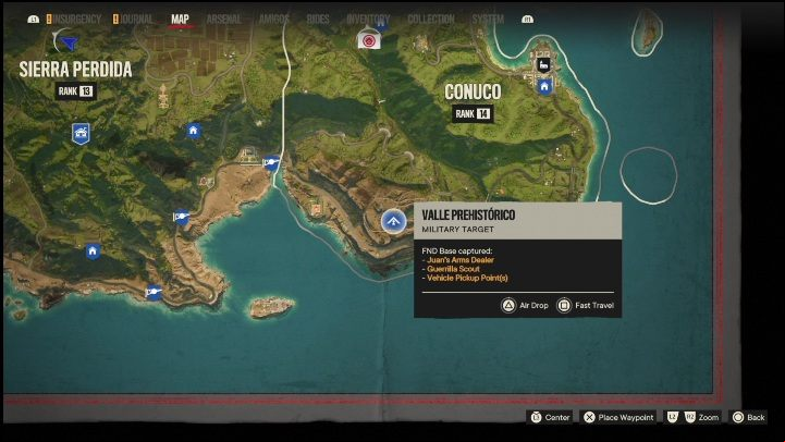Location: Southern part of Conuco - Far Cry 6: El Este - FND bases, list of military targets - Fund bases - Far Cry 6 Guide