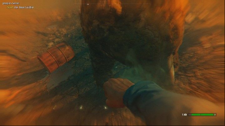 After lowering the health of the boss to a very low value, you will receive superhuman strength, and the hero will automatically switch to melee combat - Josephs Secret | Far Cry New Dawn Walkthrough - Story Missions - Far Cry New Dawn Guide