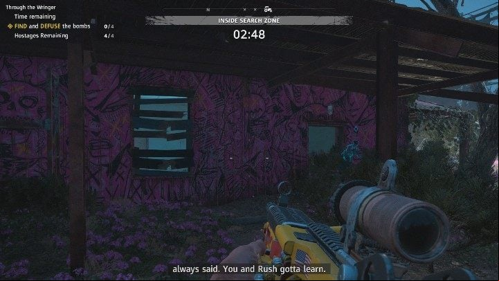 Your next objective is to disarm four bombs - you will find them in various places - Through the Wringer | Far Cry New Dawn Walkthrough - Story Missions - Far Cry New Dawn Guide