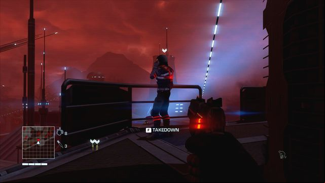 Take down the soldier at the top of the tower and use the cybereye to locate the rest of opponent - 1 - You got time to duck? - Main missions - Far Cry 3: Blood Dragon - Game Guide and Walkthrough