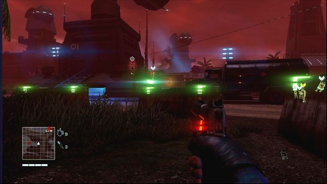 Go out the building heading towards the tower and turn right - 1 - You got time to duck? - Main missions - Far Cry 3: Blood Dragon - Game Guide and Walkthrough