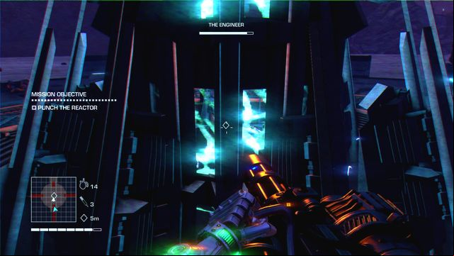 When you get rid of enemies and engineer lowers reactor's shields, you'll have to overcharge it manually - 3 - Punch it - Main missions - Far Cry 3: Blood Dragon - Game Guide and Walkthrough