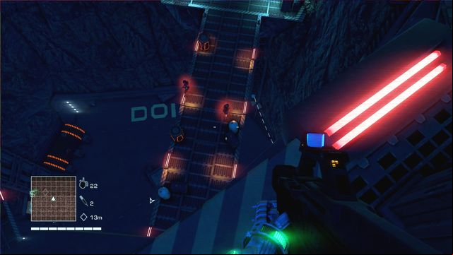 Wait for the perfect moment and jump down on enemies occupying the bridge below, killing them automatically - 4 - What is this shit? - Main missions - Far Cry 3: Blood Dragon - Game Guide and Walkthrough