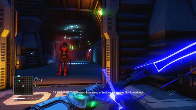At some point you'll reach a corridor guarded by enemy soldiers - 5 - I don't deal with psychos. I put'em away - Main missions - Far Cry 3: Blood Dragon - Game Guide and Walkthrough
