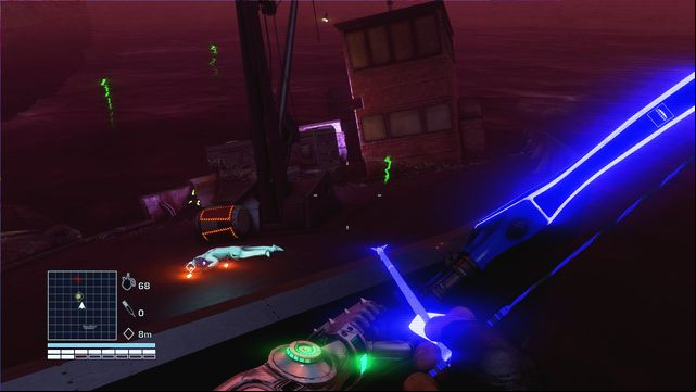 Since the target is located on the water, use the jet ski or a boat to get there (you can also swim but watch out for cybersharks) - Mind the teeth - Side missions - Predator's path - Far Cry 3: Blood Dragon - Game Guide and Walkthrough