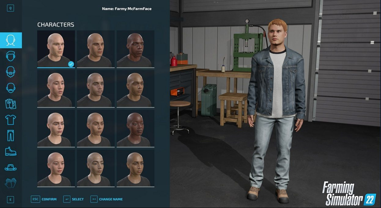 The creator is simple, as it is based on pre-made character templates - the game doesn't offer any extensive tools - Farming Simulator 22: FS19 and FS 22 - similarities & differences - Basics - Farming Simulator 22 Guide
