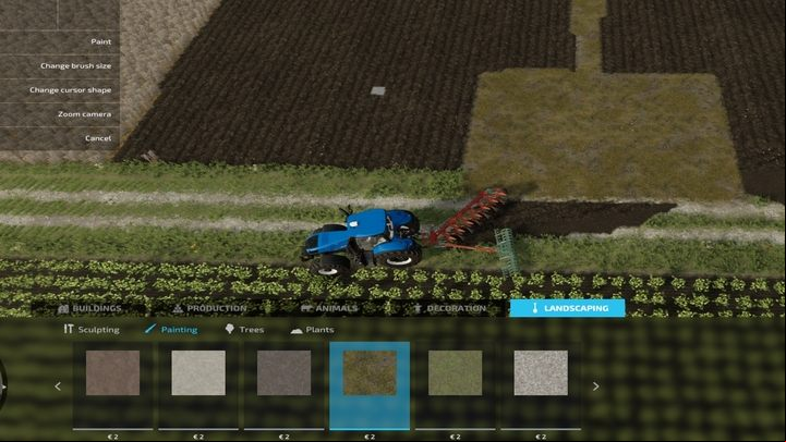 To delete or split a field (and to remove the grass), you must use terrain shaping tools - Farming Simulator 22: Creating, merging and deleting fields - Field work - Farming Simulator 22 Guide