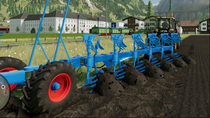 You can tell that the plow is working properly when the ground behind it gets ridget. - Farming Simulator 22: Plowing - Field work - Farming Simulator 22 Guide