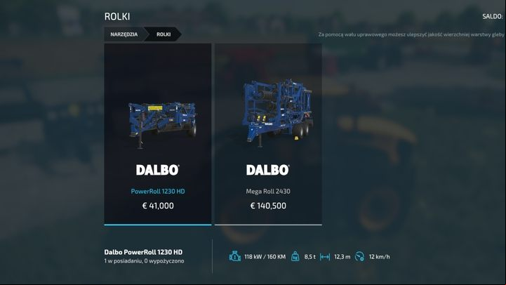 Only Dalbo machines (in the base game) can be used for soil rolling - they can be found in the shop's Rollers category - Farming Simulator 22: Soil rolling - Field work - Farming Simulator 22 Guide