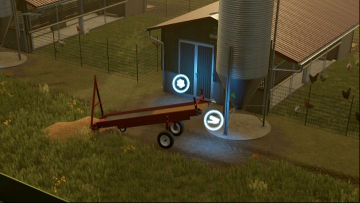 Using the belt systems, you can automate feeding: simply set the belt up in front of the building, start it, and pour the food in front of it - Farming Simulator 22: Chickens - breeding, tips - Breeding - Farming Simulator 22 Guide