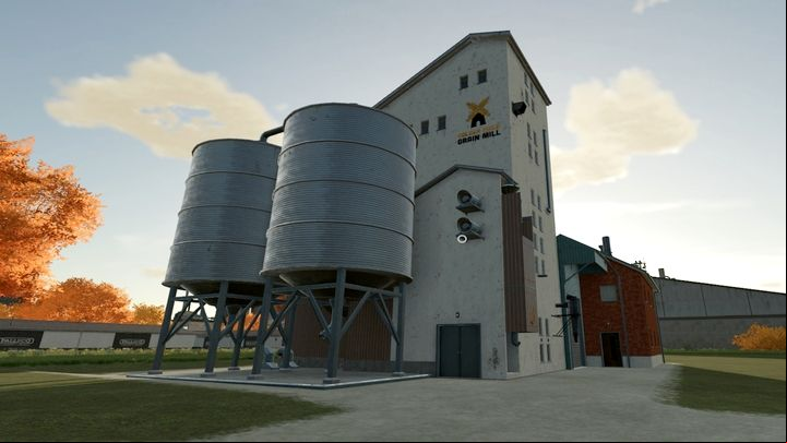 Grain Mill converts the following grains into flour: wheat, barley, oats, sorghum - Farming Simulator 22: Production chains - buildings and recipes - Production chains - Farming Simulator 22 Guide