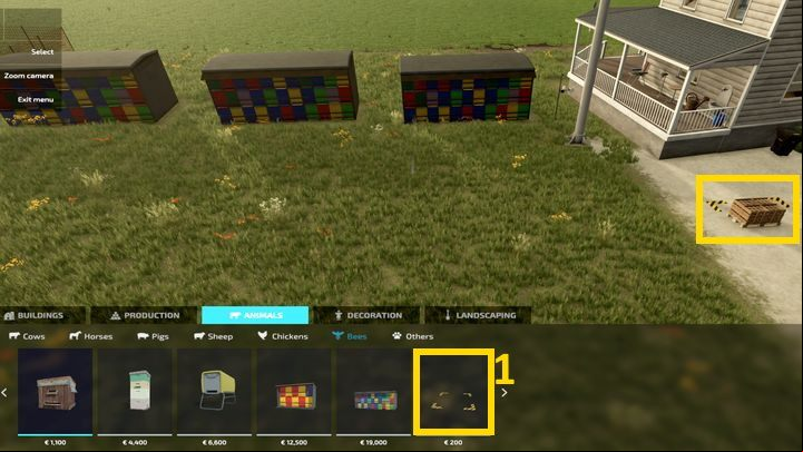 You can place the hives in build mode - Farming Simulator 22: Bees - breeding, tips - Breeding - Farming Simulator 22 Guide
