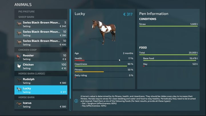 In theory, each of the horses requires a daily ride to maintain full Fitness - Farming Simulator 22: Horses - breeding, tips - Breeding - Farming Simulator 22 Guide