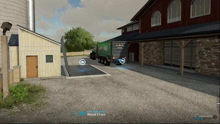 At the sale point, the wood chips should be unloaded not near the silo, (there's no room for them inside it), but in another spot, directly onto the ground. - Farming Simulator 22: Poplars - Forestry & timber industry - Farming Simulator 22 Guide