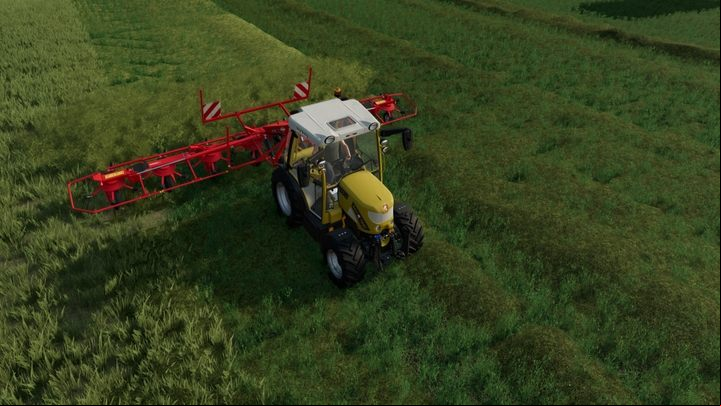 To obtain hay, simply use a tedder on the mown grass - Farming Simulator 22: Hay - drying and raking - Grass, hay and silage - Farming Simulator 22 Guide