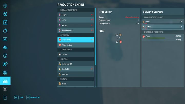 When you acquire the first production buildings, the recipes, and goods, the factory monitoring will become available in the game menu - Farming Simulator 22: Production chains - Production chains - Farming Simulator 22 Guide