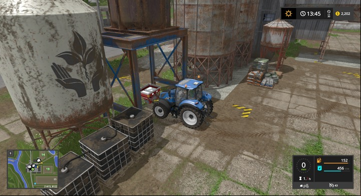 The fertilizer feeder in the Sosnovka base - Fertilizers - Information on crops - Farming Simulator 17 Game Guide