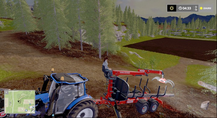 Stepa has a crane and stabilizing s - Bales and Logs - Forestry basics - Farming Simulator 17 Game Guide