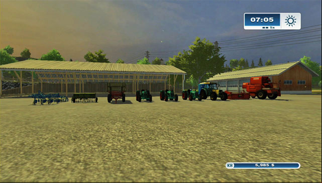 What you begin the game with. - Vehicles and machines at disposal | The basics - The basics - Farming Simulator 2013 Game Guide