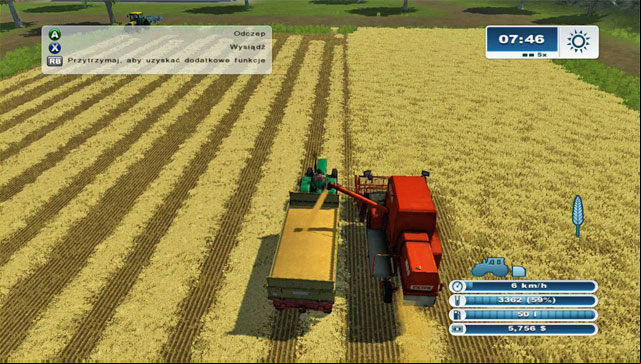 If youre hiring a worker to operate the harvester, you can simultaneously drive the tractor with a trailer beside it to collect the crops as it goes. - First harvest | The basics - The basics - Farming Simulator 2013 Game Guide
