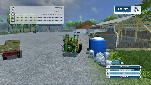 After buying the sprayer, you have to fill it up on the farm. - First sprays | The basics - The basics - Farming Simulator 2013 Game Guide