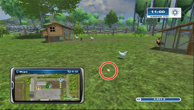 In the shop you can purchase chickens which will walk around the pen - Chicken husbandry | Animal husbandry - Animal husbandry - Farming Simulator 2013 Game Guide