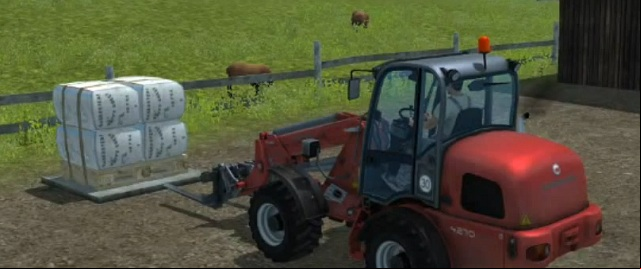 To move the pallets, use the front loader. - Sheep husbandry | Animal husbandry - Animal husbandry - Farming Simulator 2013 Game Guide