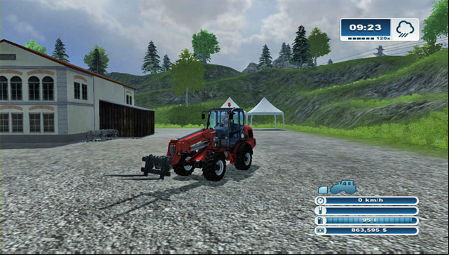 In order to move wool pallets, you will need a loader with a pallet fork. - Sheep husbandry | Animal husbandry - Animal husbandry - Farming Simulator 2013 Game Guide