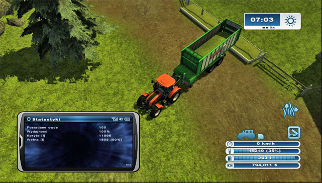Unload the mower grass into the manger. - Sheep husbandry | Animal husbandry - Animal husbandry - Farming Simulator 2013 Game Guide