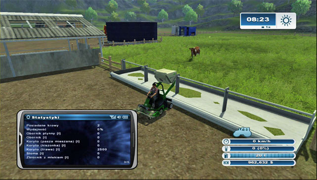 Unload the mowed grass into the manger. - Cow husbandry | Animal husbandry - Animal husbandry - Farming Simulator 2013 Game Guide