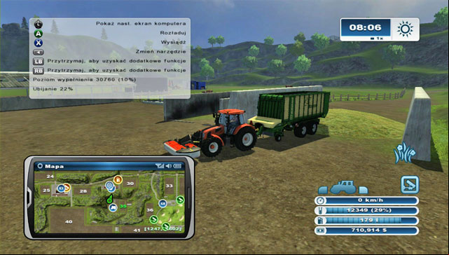 In order to create silage, unload around 30 000 l of grass into a special silo. - Cow husbandry | Animal husbandry - Animal husbandry - Farming Simulator 2013 Game Guide