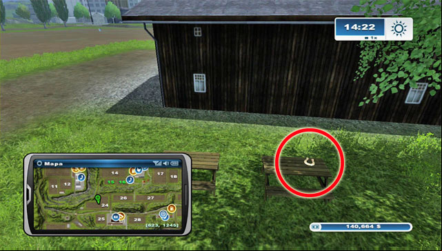 The horseshoe is on a table right beside field 24 - Area A: horseshoes #1-#13 | Horseshoes - Horseshoes - Farming Simulator 2013 Game Guide