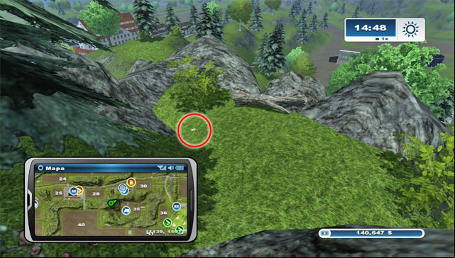 Between the cow pasture and field 28 theres a hill - Area B: horseshoes #14-#24 | Horseshoes - Horseshoes - Farming Simulator 2013 Game Guide
